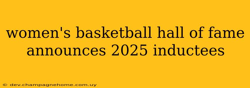 women's basketball hall of fame announces 2025 inductees